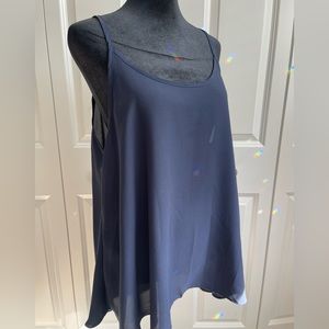 Shein Sheer Navy Chiffon Tank